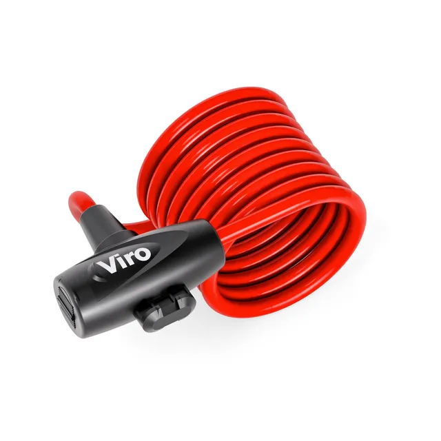 viro-hawaii-lucchetto-per-bici-con-cavo-8mm-x-180cm-rosso image 1
