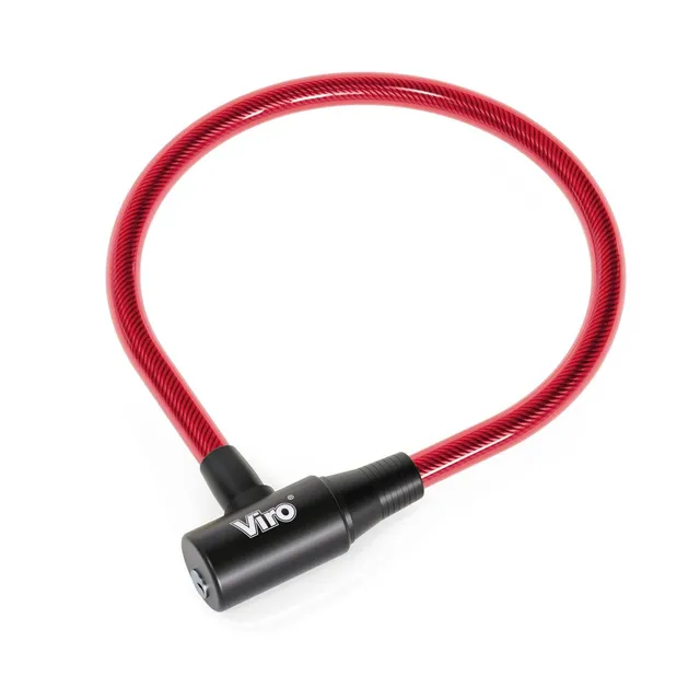 viro-elba-lucchetto-bici-con-cavo-acciaio-12mm-x-45cm-rosso image 1