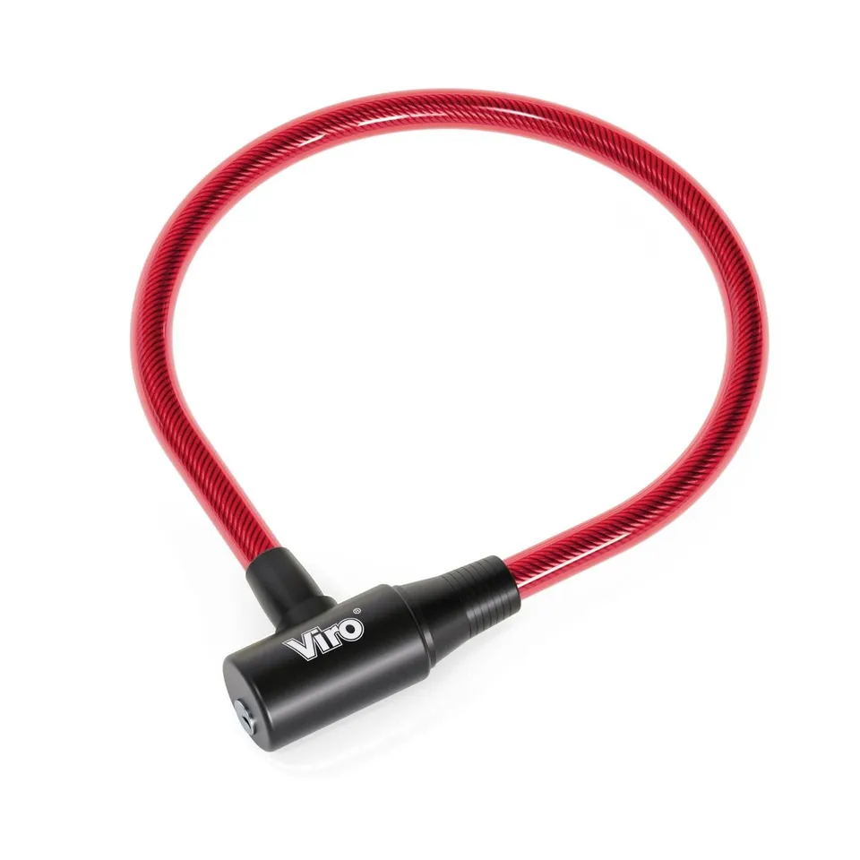 viro-elba-lucchetto-bici-con-cavo-acciaio-12mm-x-45cm-rosso image 1