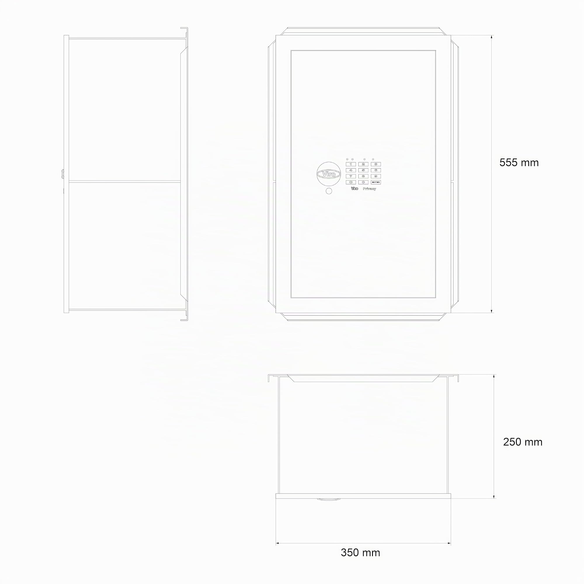 viro-privacy-elettronica-cassaforte-a-muro-con-tastiera-elettronica image 6