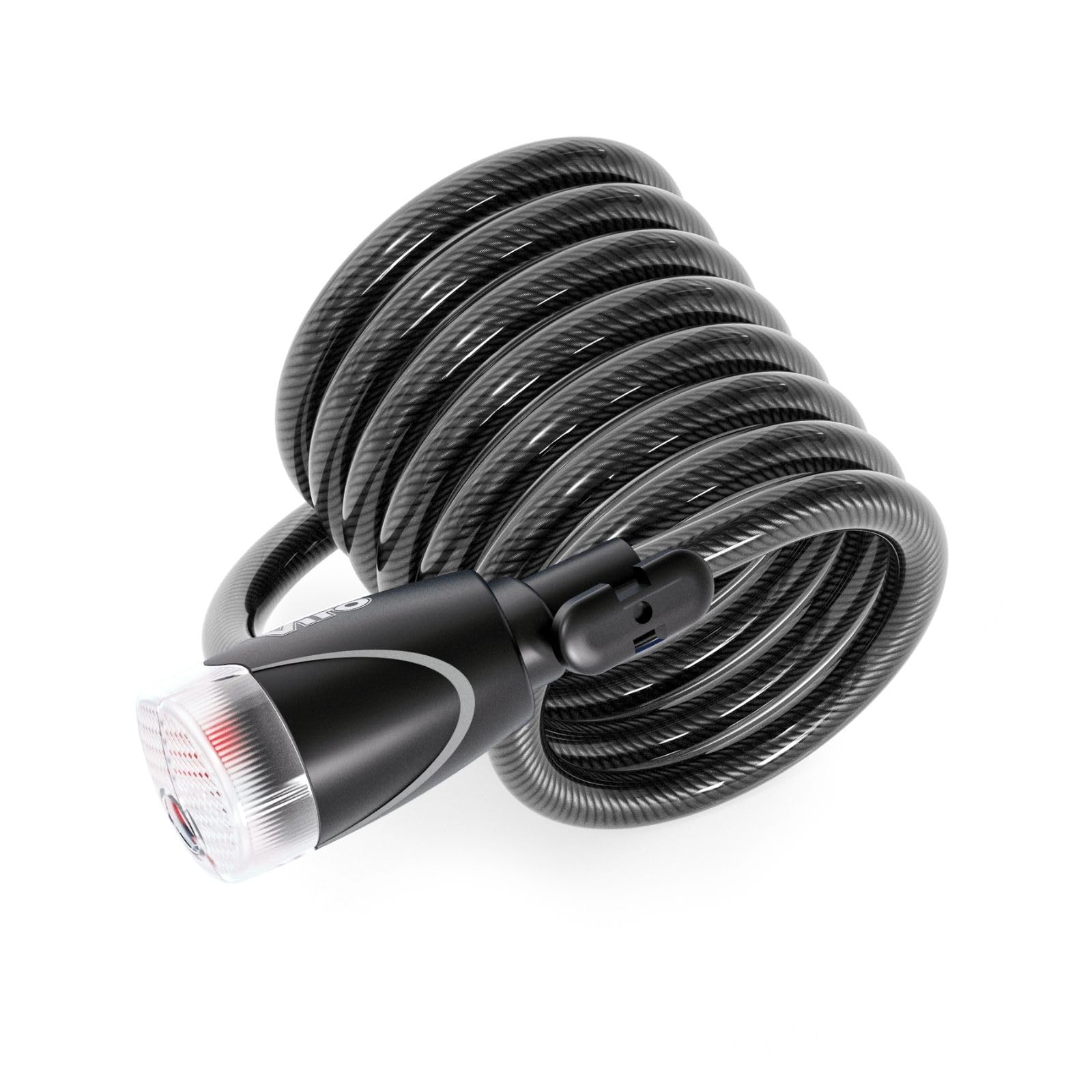 viro-ibiza-lucchetto-per-bici-con-led-notturno-12mm-x-180cm-nero image 1