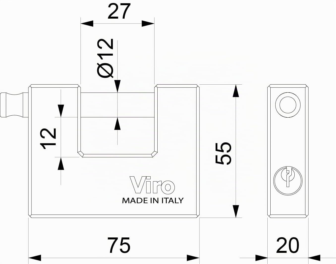 viro-condor-lucchetto-antiscasso-per-serranda-base-75-mm-in-ottone-massiccio image 4