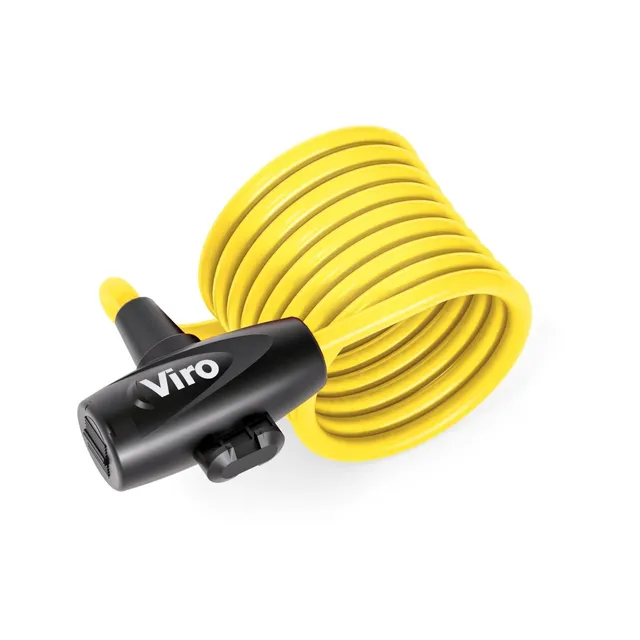 viro-hawaii-lucchetto-per-bici-con-cavi-8mm-x-180cm-giallo image 1